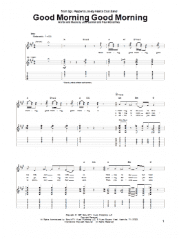 page one of Good Morning Good Morning (Guitar Tab)