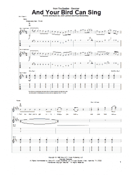 page one of And Your Bird Can Sing (Guitar Tab)