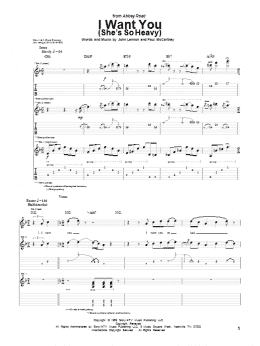 page one of I Want You (She's So Heavy) (Guitar Tab)