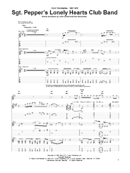 page one of Sgt. Pepper's Lonely Hearts Club Band (Guitar Tab)