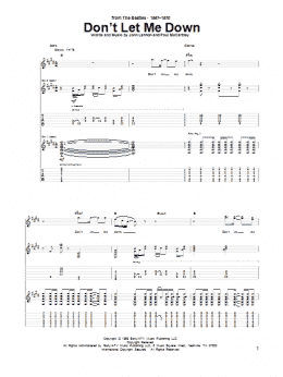page one of Don't Let Me Down (Guitar Tab)