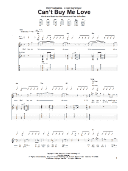 page one of Can't Buy Me Love (Guitar Tab)