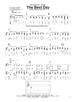 page one of The Best Day (Guitar Tab)