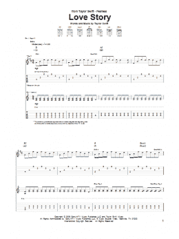 page one of Love Story (Guitar Tab)