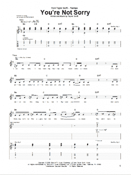 page one of You're Not Sorry (Guitar Tab)
