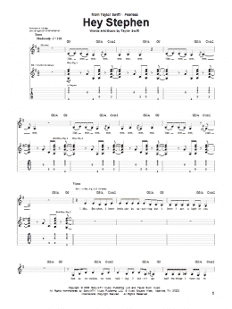 page one of Hey Stephen (Guitar Tab)