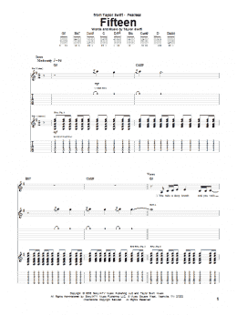 page one of Fifteen (Guitar Tab)
