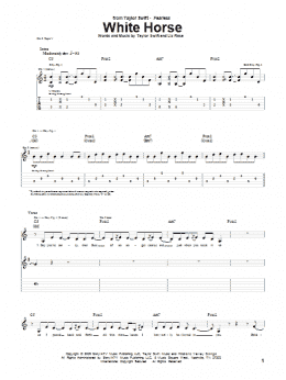 page one of White Horse (Guitar Tab)