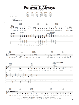 page one of Forever & Always (Guitar Tab)