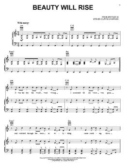 page one of Beauty Will Rise (Piano, Vocal & Guitar Chords (Right-Hand Melody))