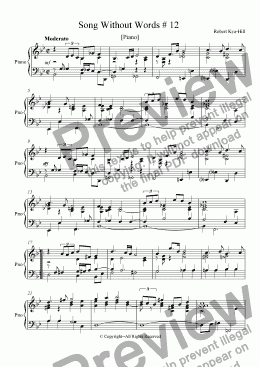 page one of Song Without Words # 12 [Piano]