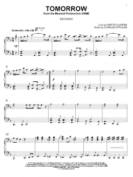 page one of Tomorrow (Piano Duet)