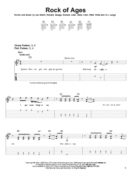 page one of Rock Of Ages (Easy Guitar Tab)