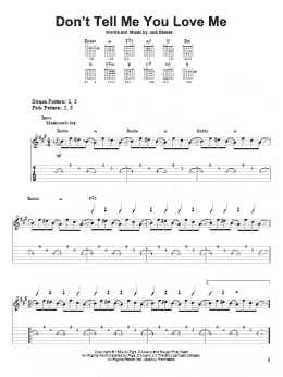 page one of Don't Tell Me You Love Me (Easy Guitar Tab)