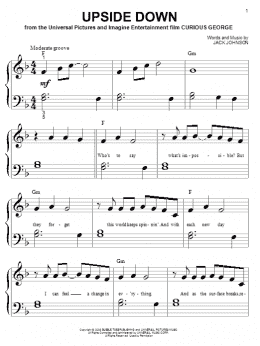 page one of Upside Down (Big Note Piano)