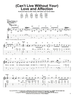page one of (Can't Live Without Your) Love And Affection (Easy Guitar Tab)