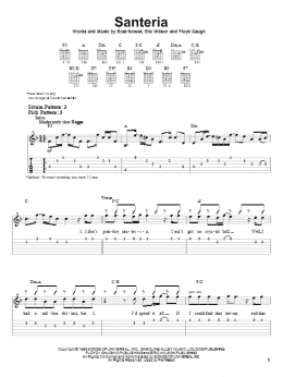 page one of Santeria (Easy Guitar Tab)