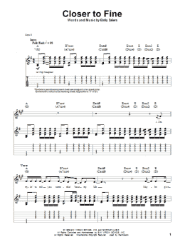 page one of Closer To Fine (Guitar Tab (Single Guitar))