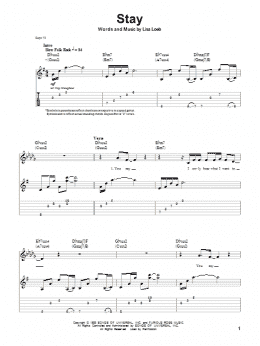 page one of Stay (Guitar Tab (Single Guitar))