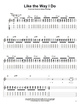 page one of Like The Way I Do (Guitar Tab (Single Guitar))
