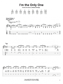 page one of I'm The Only One (Easy Guitar Tab)