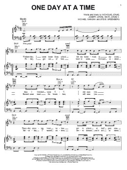 page one of One Day At A Time (Piano, Vocal & Guitar Chords (Right-Hand Melody))