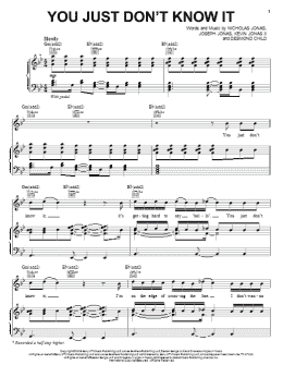 page one of You Just Don't Know It (Piano, Vocal & Guitar Chords (Right-Hand Melody))