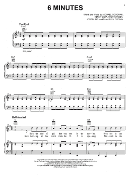 page one of 6 Minutes (Piano, Vocal & Guitar Chords (Right-Hand Melody))