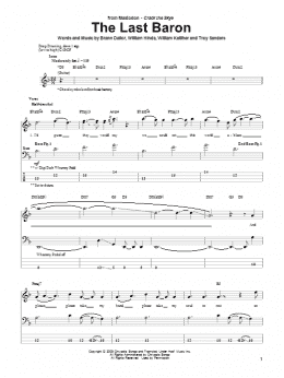 page one of The Last Baron (Bass Guitar Tab)