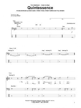 page one of Quintessence (Bass Guitar Tab)