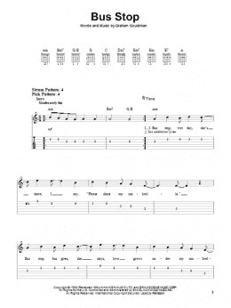 page one of Bus Stop (Easy Guitar Tab)