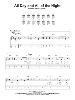 page one of All Day And All Of The Night (Easy Guitar Tab)
