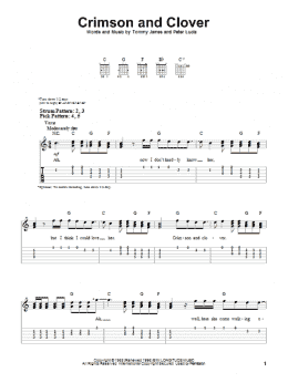 page one of Crimson And Clover (Easy Guitar Tab)