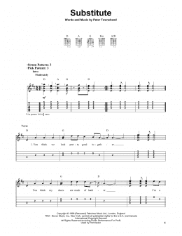page one of Substitute (Easy Guitar Tab)