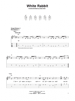 page one of White Rabbit (Easy Guitar Tab)