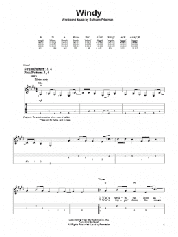 page one of Windy (Easy Guitar Tab)