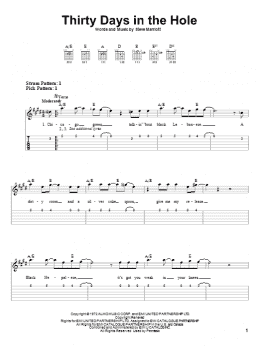page one of Thirty Days In The Hole (Easy Guitar Tab)