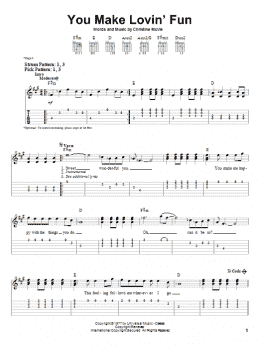 page one of You Make Lovin' Fun (Easy Guitar Tab)