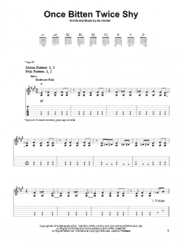 page one of Once Bitten Twice Shy (Easy Guitar Tab)