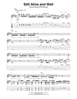 page one of Still Alive And Well (Guitar Tab (Single Guitar))