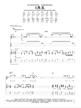 page one of I.R.S. (Guitar Tab)