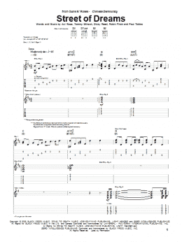 page one of Street Of Dreams (Guitar Tab)