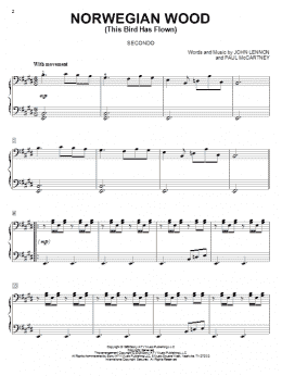 page one of Norwegian Wood (This Bird Has Flown) (Piano Duet)