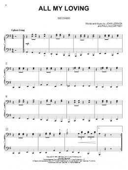 page one of All My Loving (Piano Duet)