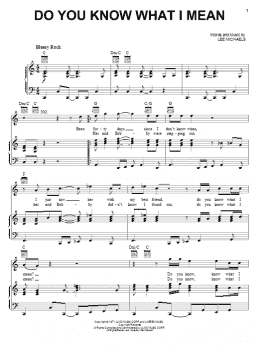 page one of Do You Know What I Mean (Piano, Vocal & Guitar Chords (Right-Hand Melody))
