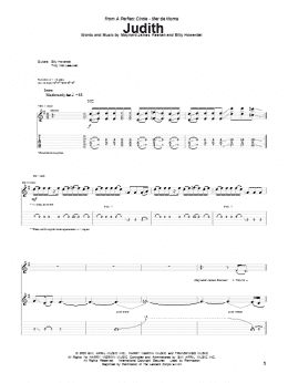 page one of Judith (Guitar Tab)