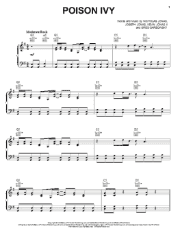 page one of Poison Ivy (Piano, Vocal & Guitar Chords (Right-Hand Melody))