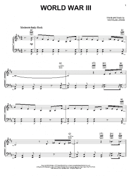 page one of World War III (Piano, Vocal & Guitar Chords (Right-Hand Melody))
