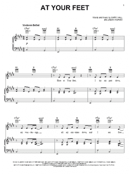 page one of At Your Feet (Piano, Vocal & Guitar Chords (Right-Hand Melody))