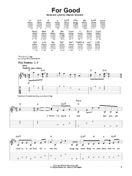 page one of For Good (from Wicked) (Easy Guitar Tab)